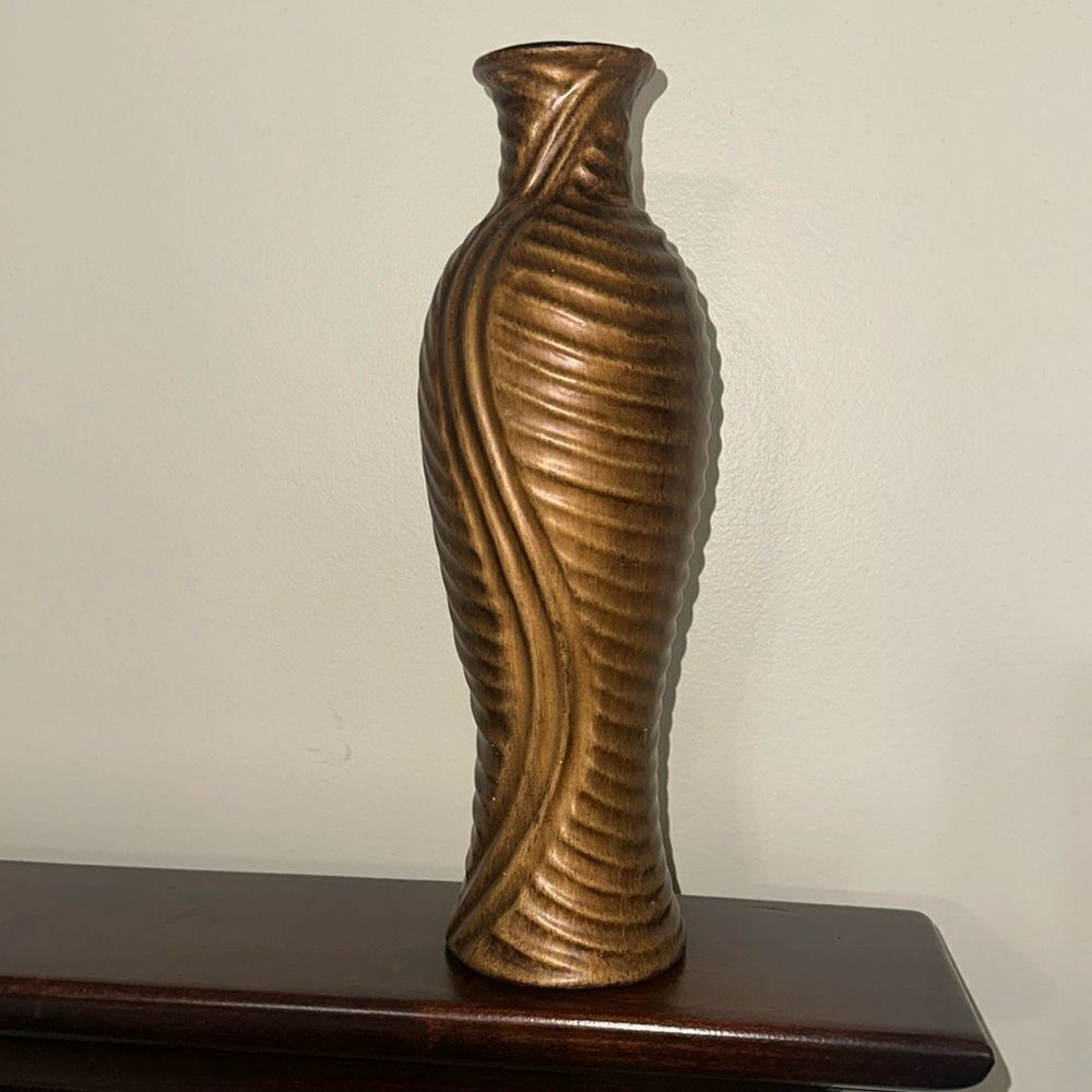 Kirkland’s Decorative Vase Maple Swirl Painted 12”